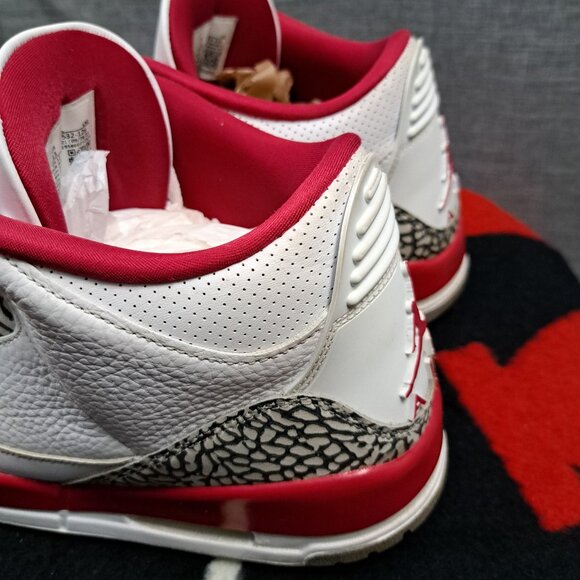 %Size 13 Nike Air Jordan 3 Retro Cardinal Red Classic Men Sneakers AJ8 main image 8